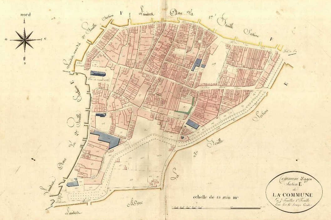 Plan de la commune d'Agem en 1809