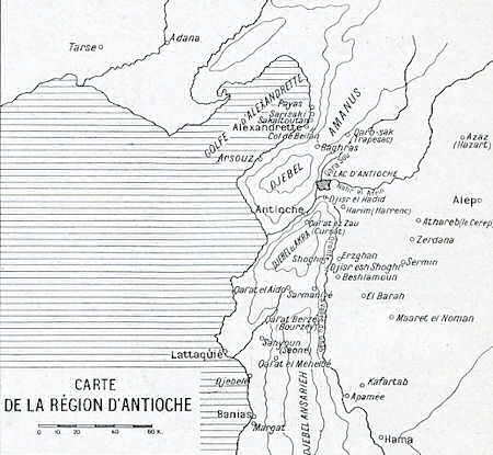 Carte de la région d'Antioche