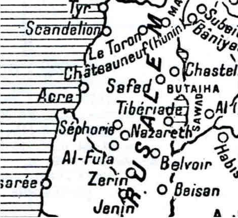 Situation du Château de Saphet