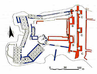 plan du château - J. Mesqui